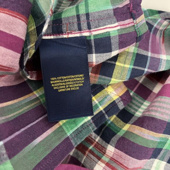 Boys Ralph Lauren Long Sleeve Button Down Shirt Size XL (18-20) Plaid Indian - Picture 5 of 7